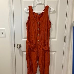 Burnt Orange Jumpsuit with buttons